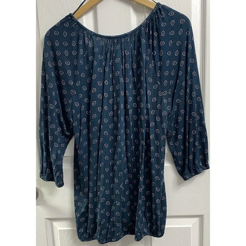 Michael Kors Womens Paisley Dark Green Shirt Tunic Top‎ Career Basic Sz.XL